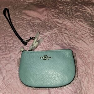 Coach COIN CASE-COLORBLOCK Teal/Orange